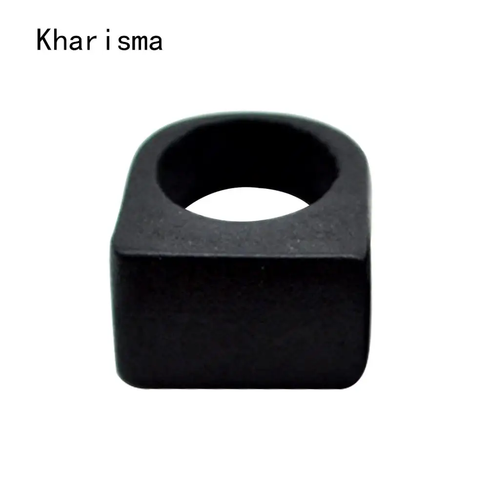 Black KHARISMA, модные африканские женские кольца большого размера, коричневые, черные, деревянные кольца для женщин, девушек, вечерние, свадебные подарки, ювелирные изделия, аксессуары - Цвет основного камня: Black