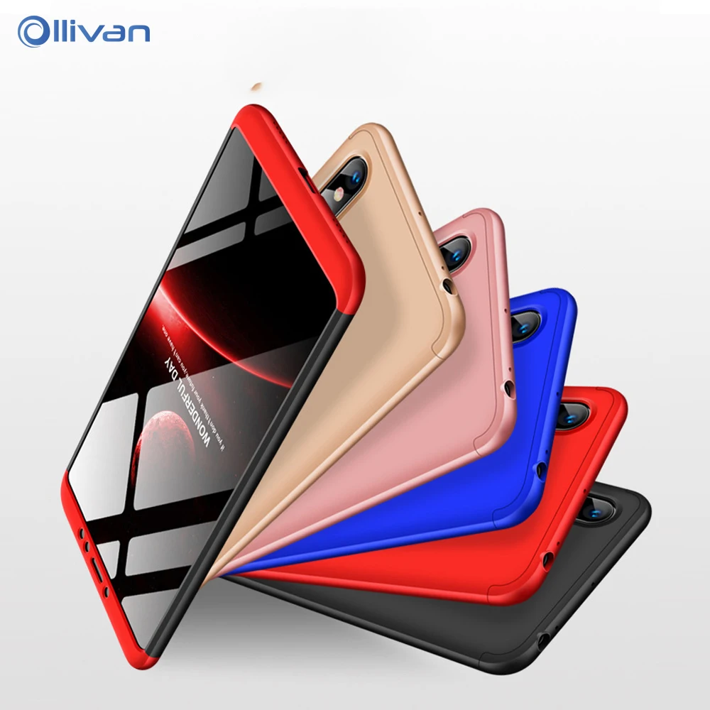 OLLIVAN 360 Phone Case For Xiaomi POCOPHONE F1 Redmi 5 Plus 6 Pro 6A Hard PC bumper Coque Xiomi Protection Shell |