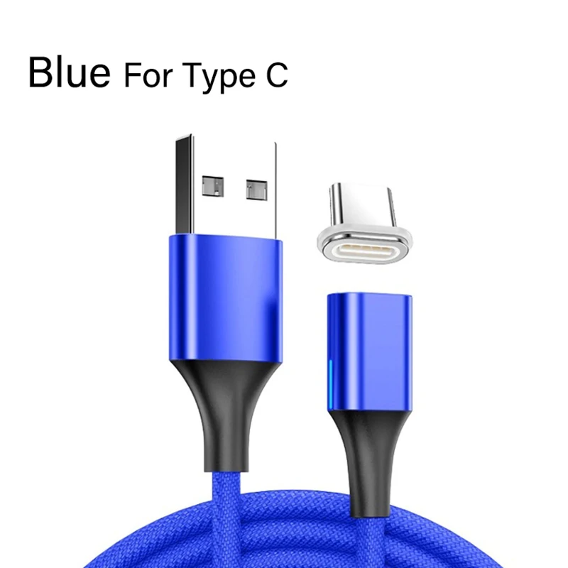 Магнитный usb type-C кабель для iPhone, зарядное устройство, быстрая зарядка, Micro USB C провод, кабель для мобильного телефона для Xiaomi Redmi Note 7 Pro - Цвет: For Type-c Blue