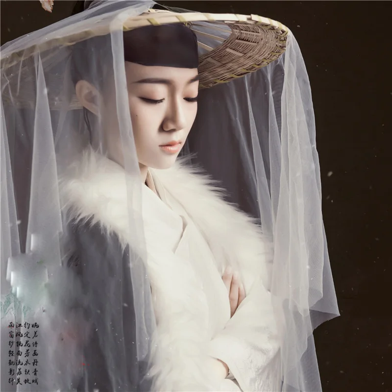 Xue Fei Ling старинный китайский снеговик зимний меховой плащ костюм ханьфу с