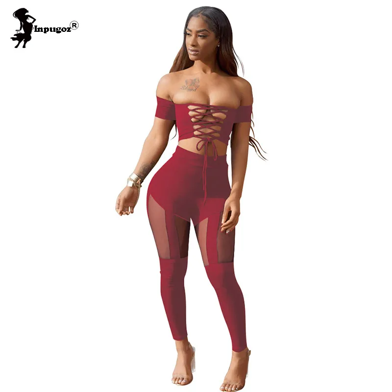 Хит Женский Сексуальный Топ без бретелек с длинными брюками женские Клубные