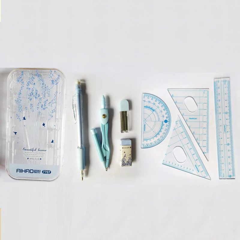 2017 новая линейка механический карандаш транспортир геометрические линейки