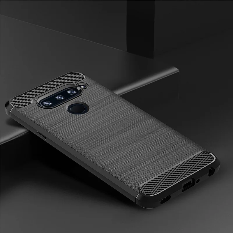 Для LG V40 Thin Q V30S V35 V30 Plus Мягкая силиконовая прочная Противоударная защитная задняя