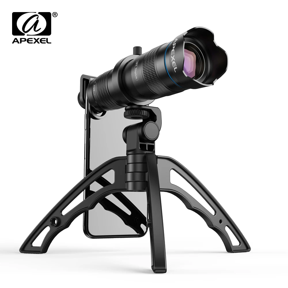 

APEXEL Optic phone camera lens HD 28X metal telescope lens monocular with mini selfie tripod for iPhone 78 Xiaomi all Smartphone