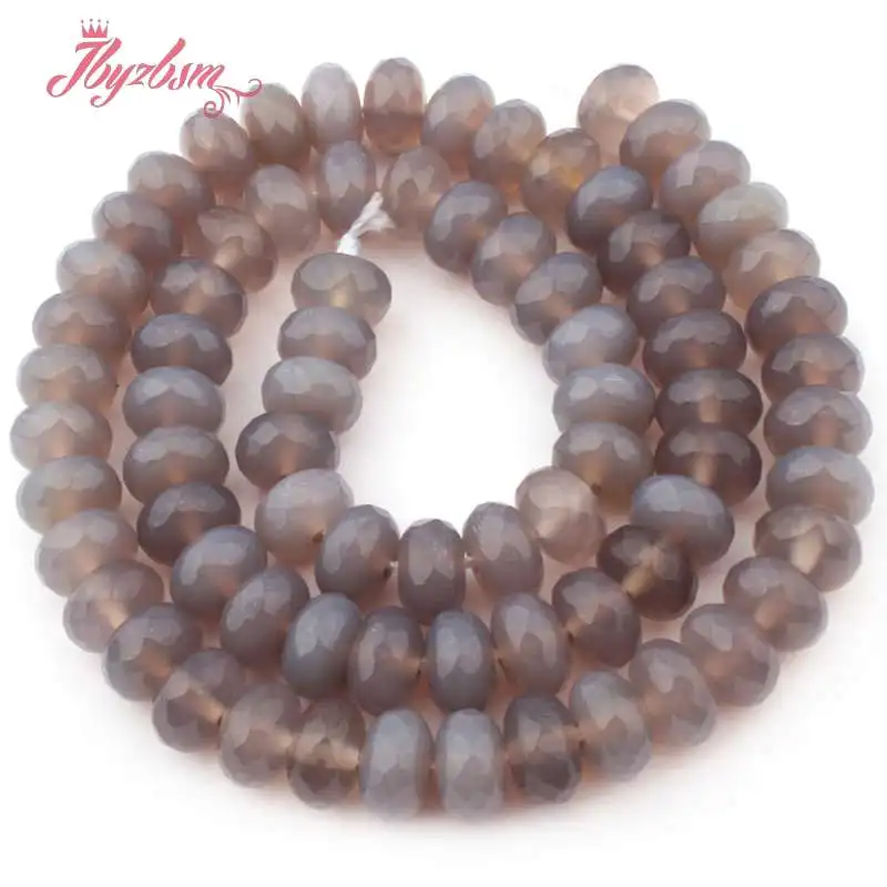 Agate 4x8mm Faceted 3x6,4x8 мм Гладкие морозные граненые бусины Rondelle натуральный камень бусины для DIY Ожерелье Браслеты Изготовление ювелирных изделий 1" - Цвет: Agate 4x8mm Faceted