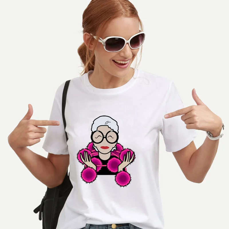 Harajuku Modis Vogue Tumblr Summer Women Print Cartoon Kawaii Tshirt Streetwear Plus Size Haut Femme Funny Top Mujer White Tees | Женская