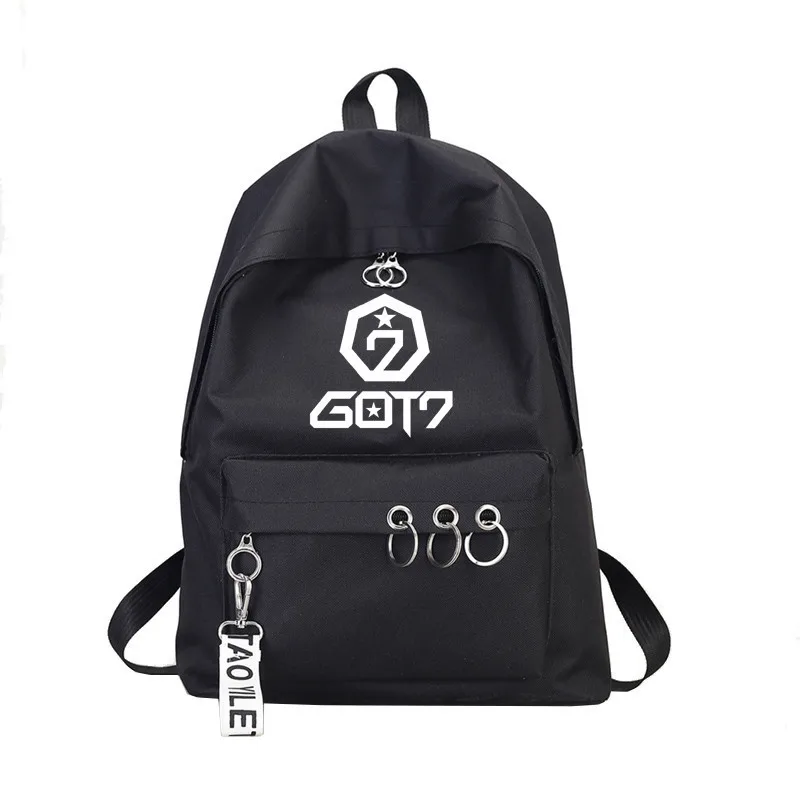 Ateez бродячий детский черный розовый мешок Dos рюкзак для спины Exo Got7 для женщин Monsta X Twice Wanna One холщовая школьная дорожная сумка Femme - Цвет: got7R1