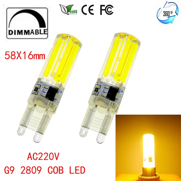 100 шт./лот затемняемый мини LED G4 G9 E14 свет 9 Вт COB лампа 220/240 в светодиодные лампы