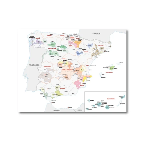 Бордо во французском винном регионе плакат-карта и принты для гостиной настенная живопись на холсте карта испанского винного региона домашний декор