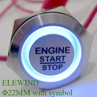 ELEWIND 22 мм кольцо из нержавеющей стали с подсветкой Мгновенный кнопочный