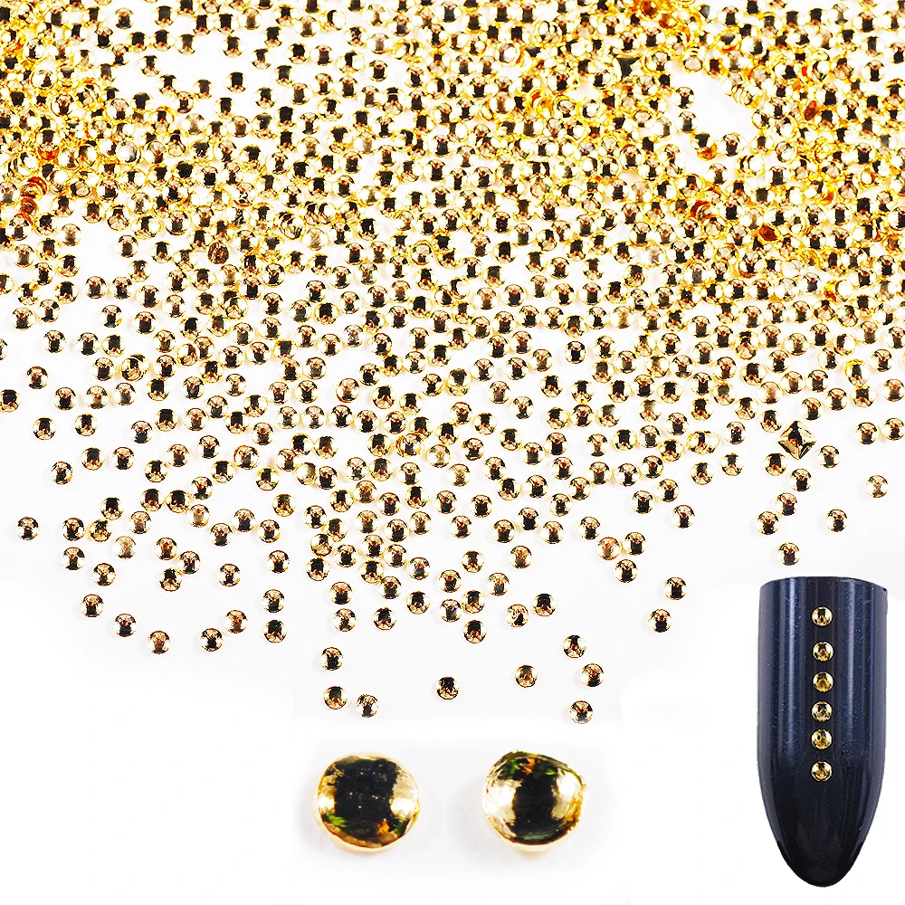 0.8mm-3.0mm Round Dot Gold Silver Metal Nails Rivet 500pcs Nail Decorations 3D Art Manicure Rhinestones Tools Body | Красота и