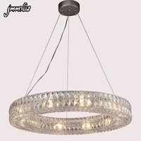 jmmxiuz round modern crystal chandelier living room dining room led hanging fixtures polished chrome crystal chandeliers
