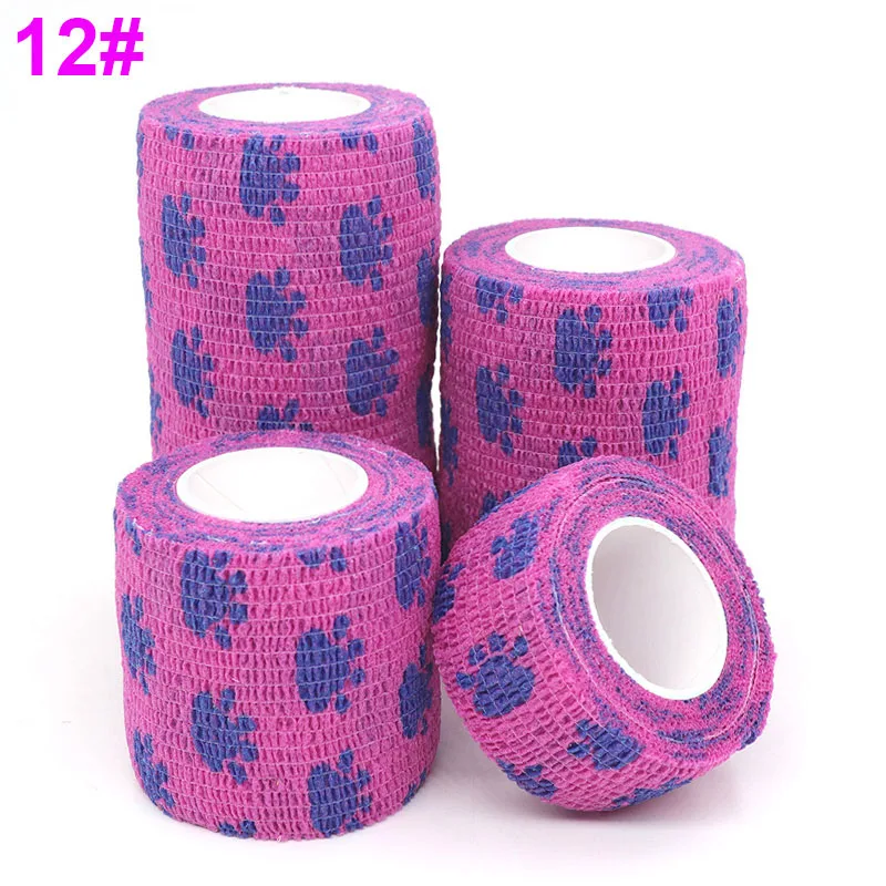12 Cat claw Pink 1 шт. напечатанный медицинский самоклеящийся эластичный бандаж 4,5 м красочная спортивная повязка лента для пальца коленный сустав аптечка лента из ПЭТ - Цвет: 12 Cat claw Pink