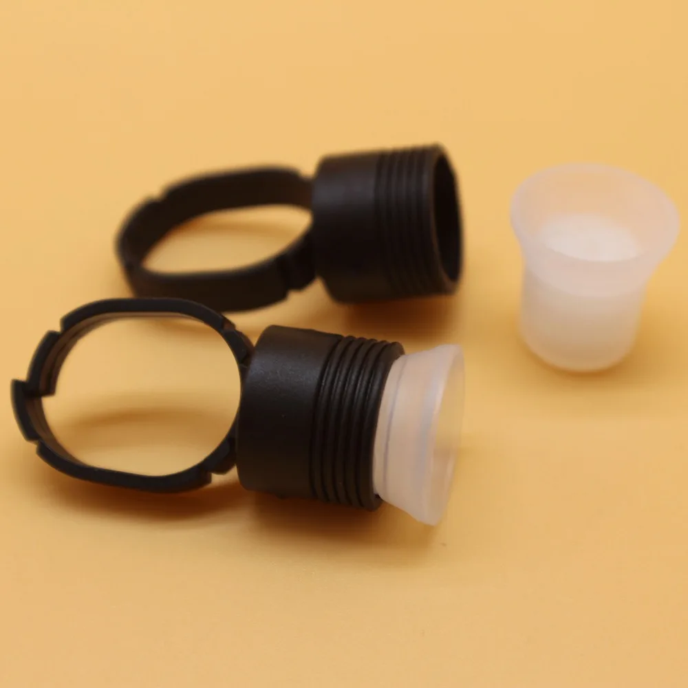 100pcs Tattoo Sponge Ink Cup with Black Ring Holder For Permanent Makeup Machine Pigments Holding | Красота и здоровье