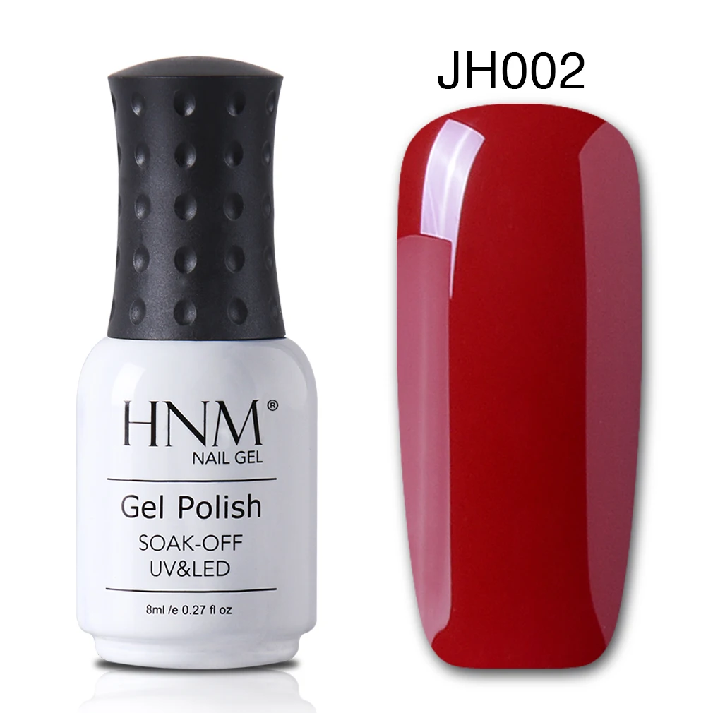wine red 2 HNM 8 мл Гель-лак для ногтей Чистый Розовый Цвет замачиваемый УФ светодиодный лак для нейл-арта Полупостоянный Гибридный Гель-лак базовое верхнее покрытие - Цвет: wine red 2