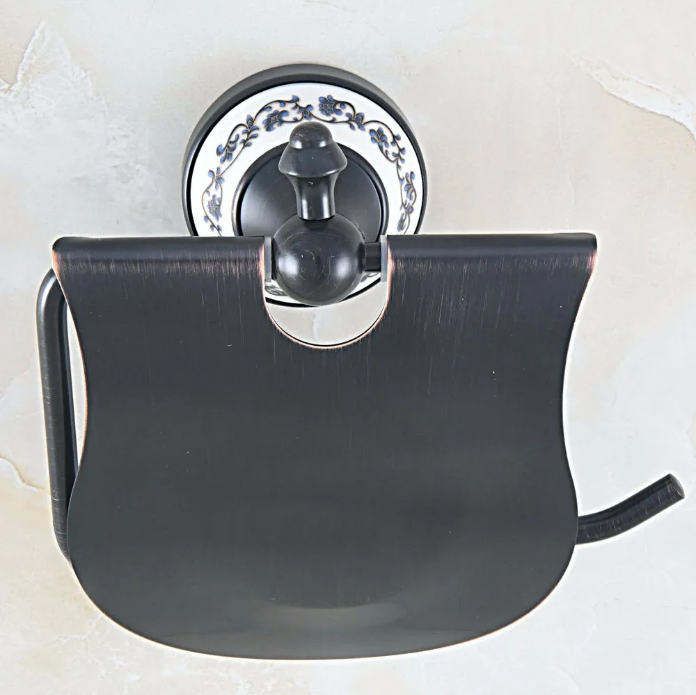 Черный латунный керамический настенный держатель для туалетной бумаги