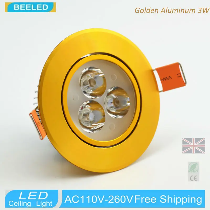 6 шт./лот 3 Вт Светодиодная лампа утопленная с регулируемой яркостью бесплатная