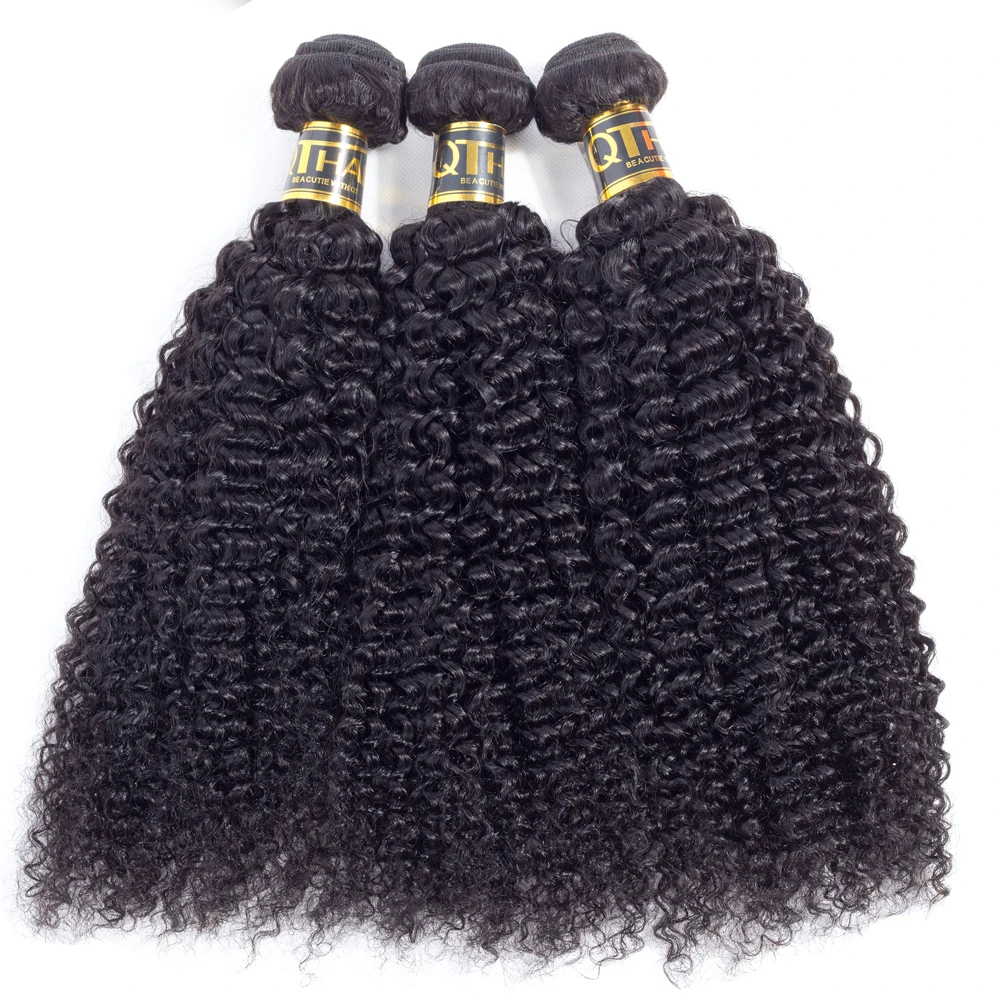QT волосы малайзийские Weave Связки странный вьющиеся натуральный черный не Реми