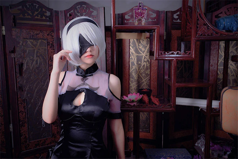 Костюм для косплея из игры NieR:Automata YoRHa тип A № 2 2B колготки Чонсам женское