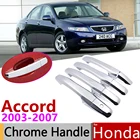 Роскошная хромированная накладка на дверную ручку для Honda Accord JDM 2003  2007, аксессуары для автомобиля, Набор наклеек, 2004 2005 2006