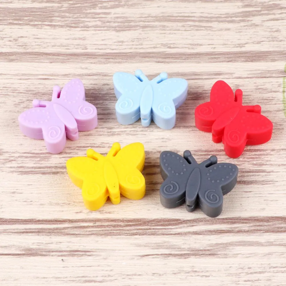 TYRY.HU 100pc Silicone Beads Butterfly For Teething DIY BPA Free Food Grade Baby Gift Toy Accessories | Украшения и аксессуары