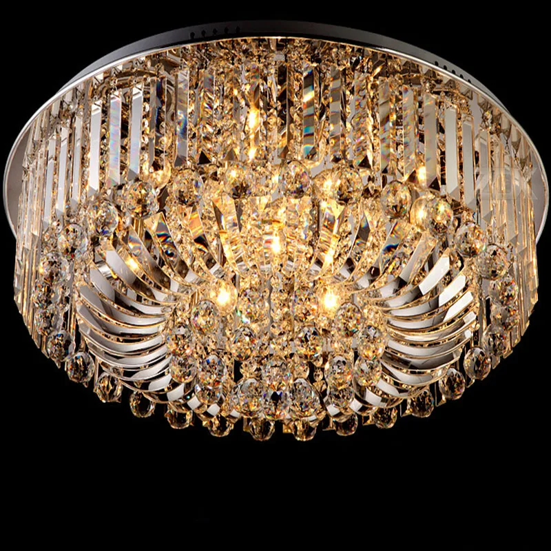 

Round Ceiling Light Living Room Crystal Lamp Led Dining Hall Lamp Light In The Bedroom Luxury Post Modern Model Room