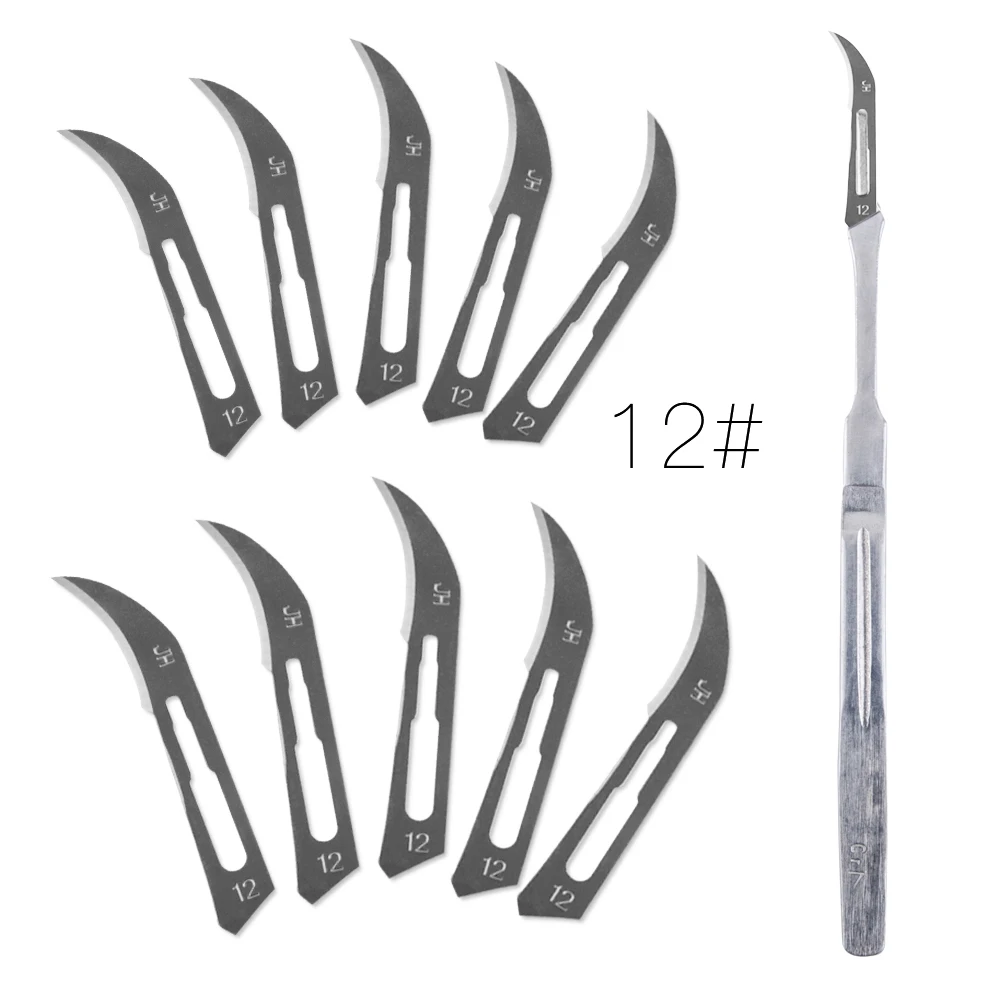 1Pcs Extended Handle Scalpel Knife with 10Pcs Surgical Blades 10# 11# 12# 15# Animal PCB Repair | Инструменты