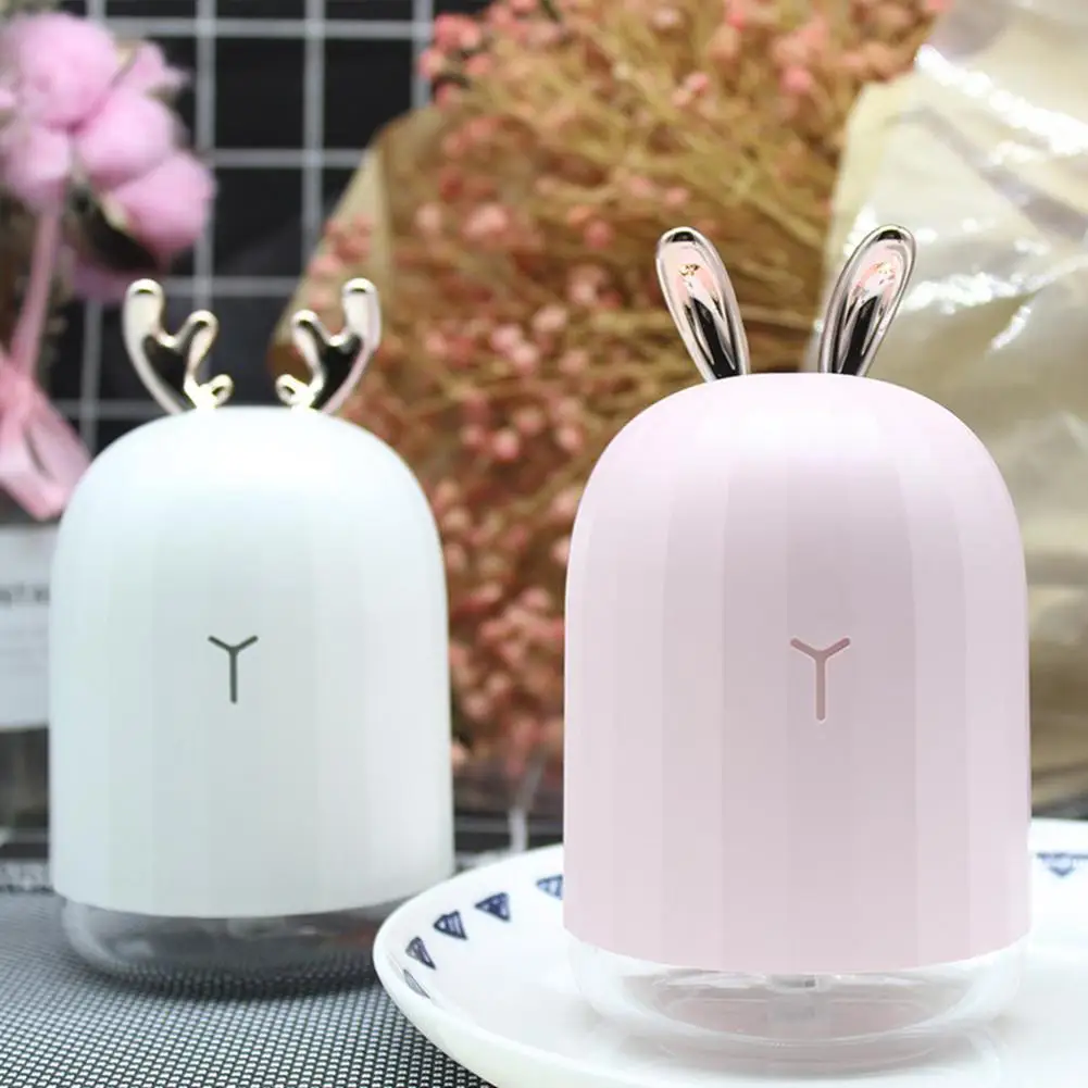 220ml Aroma essential oil diffuser USB ultrasonic Cartoon Air Humidifier Rabbit Shape 7Color Changing LED Lights for Home Office | Бытовая
