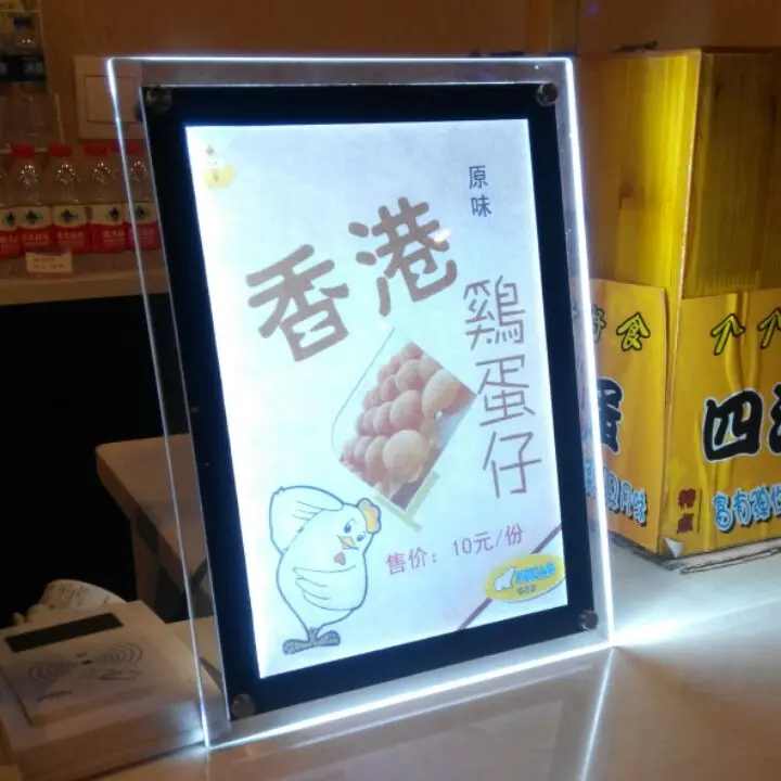 Стенд A3 акриловые панели меню светодиодный светодиодная подсветка вывески