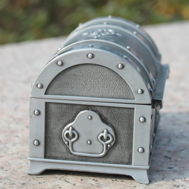 Pewter Прямоугольная форма металлический ящик для ювелирных изделий коробка