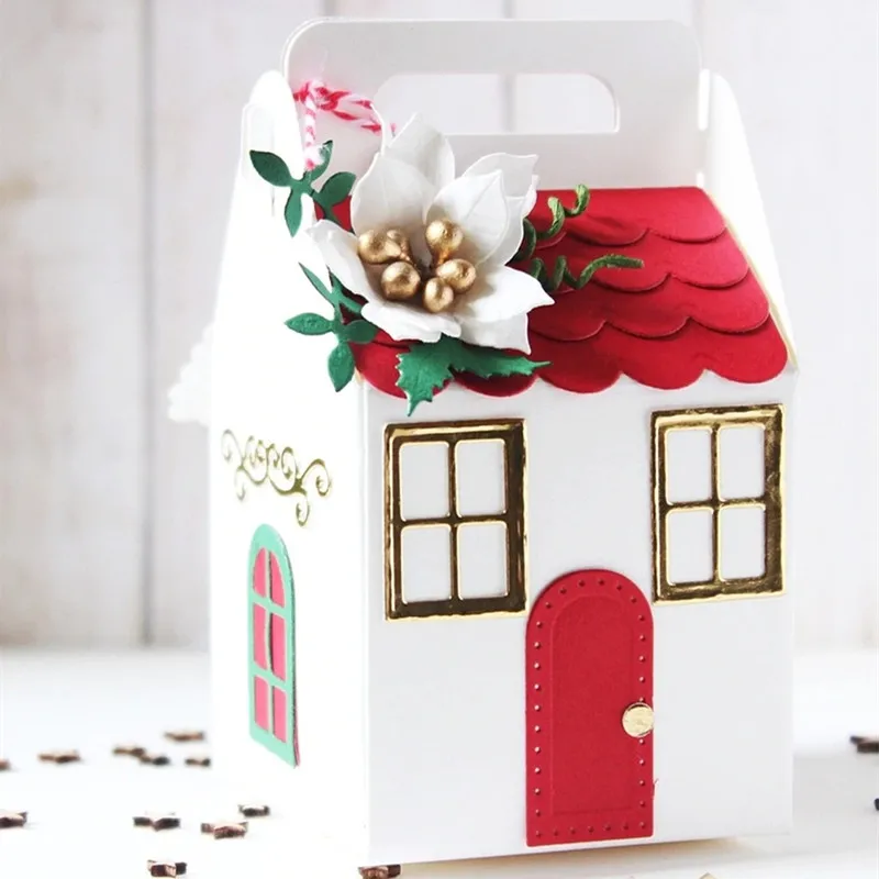 Рождественская Подарочная коробка штампы для резки металла рамка рукоделия