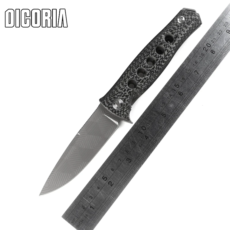 DICORIA Mayo русский Dr Death шарикоподшипник тактический складной нож D2 Лезвие Открытый Отдых углеродное волокно Ручка Ножи EDC инструменты