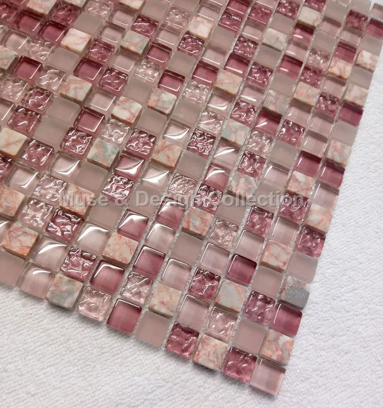 Стеклянная мозаика для камина плитка из агата красного мрамора лаванды