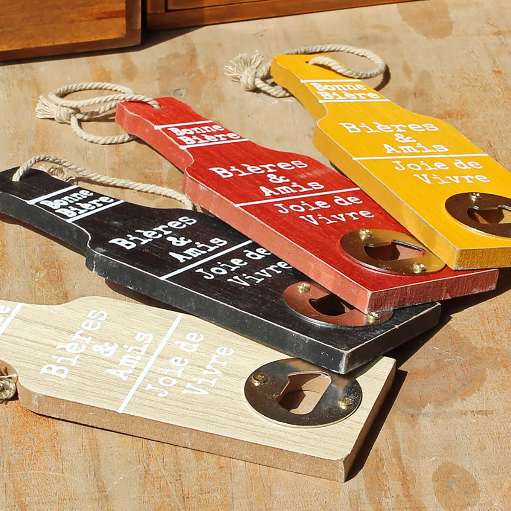 Ручная открывалка для пива металлическая деревянная креативная настенная