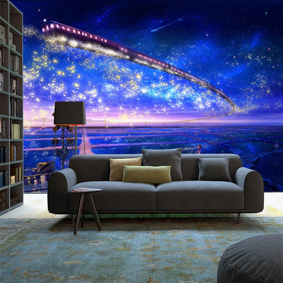 Large Fantasy Star Cartoon Train 3D Room Embossed Wallpaper for Livingroom 3 d Wall Paper Background Covering Murals Rolls Art |