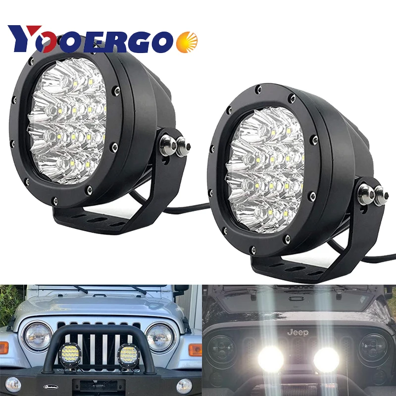 2 шт. 80 Вт 5 дюймов Led рабочий свет круглые светодиодные фары дальнего света с дальним и защитная крышка от заливания внедорожные противотуманные лампы для вездеходный трактор 4WD ATV