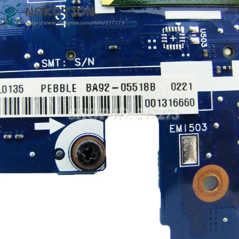 NOKOTION для Samsung NP N310 материнская плата ноутбука N280 CPU DDR2 BA92 05518A 05518B BA41 01066A|laptop motherboard
