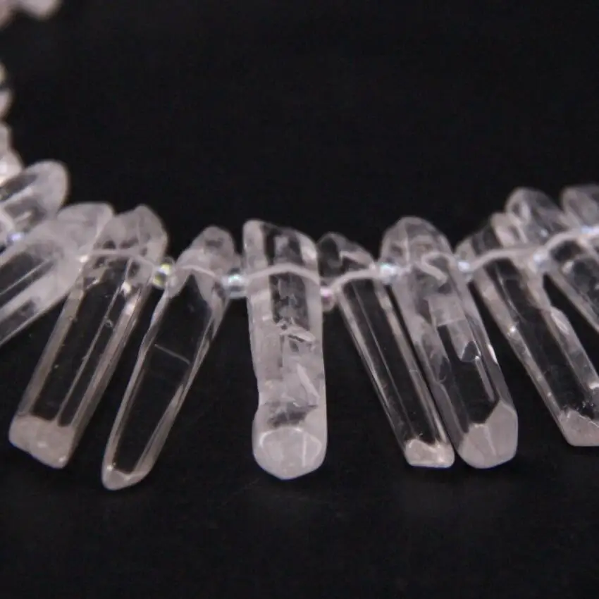 Approx50шт./нити Топ Просверленный полированный необработанный Кристальный кварц