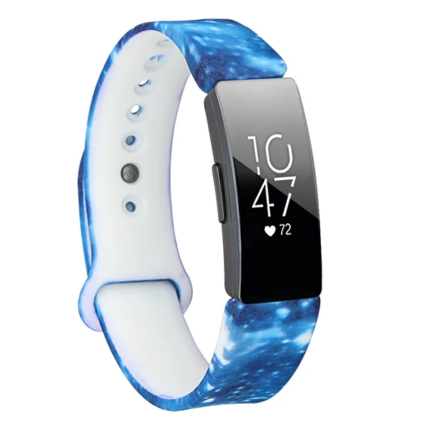 Starry sky Силиконовый ремешок для Fitbit Inspire HR Flora, цветной смарт-ремешок для Fitbit Inspire/Inspire HR, аксессуары, маленький Ларг - Цвет: Starry sky