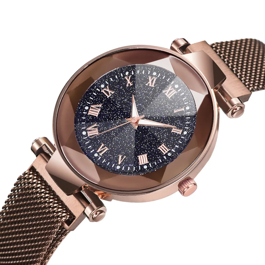 Кофе Relogio feminino, модные женские часы, Роскошные, reloj mujer, выпуклые, стеклянные, кварцевые, с сетчатым ремешком, с магнитной пряжкой, женские часы - Цвет: Кофе