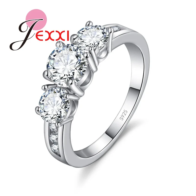 

Engagement Ring Crystal Wedding Rings 925 Sterling Silver Rings Jewelry for Women Hot Anillos Anel