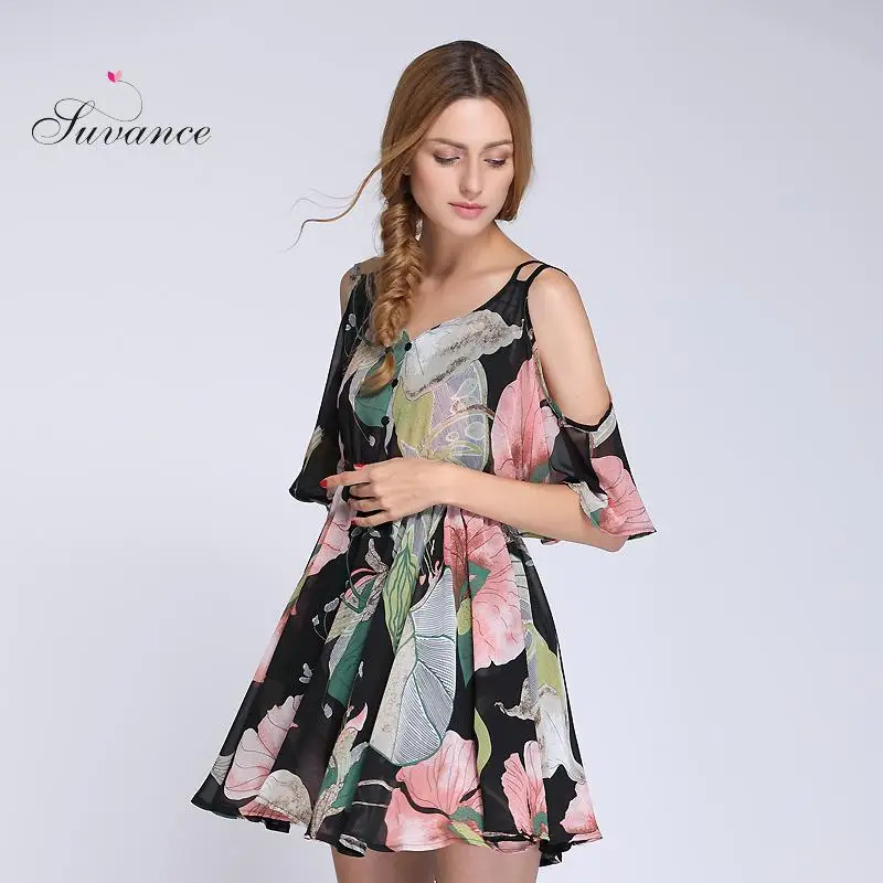 Женское пляжное Мини-Платье До Колена Suvance летнее асимметричное свободное