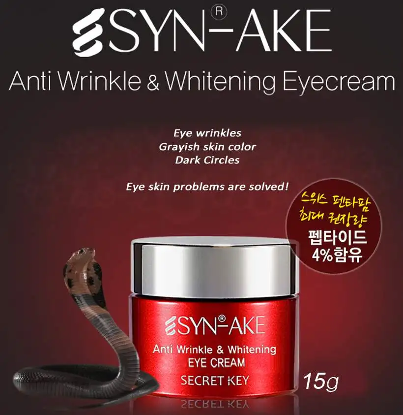 SECRET KEY SYN-AKE крем для лица против морщин и &amp отбеливающий кожи вокруг глаз 15 г Уход