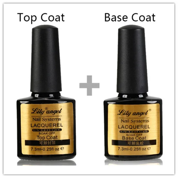 base top coat Lily Angel, высокое качество, Гель-лак для ногтей, для маникюра, салонные советы, горячая Распродажа, цвет, 7,3 мл, впитывается, органический УФ светодиодный Гель-лак для ногтей - Цвет: base top coat