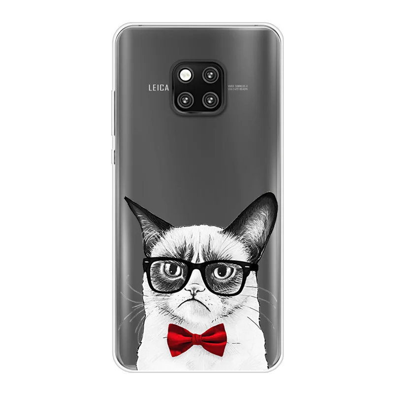 Ultra Thin Silicone for Huawei Mate 20 Pro Lite Case TPU Cover Soft Fitted Half Wrapped Phone Cases Cat Dog Rabbit AnkinPro | Мобильные