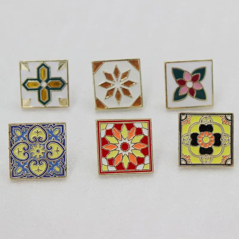 Винтажная брошь в виде цветов и кирпича стиле ретро булавки для пуговиц