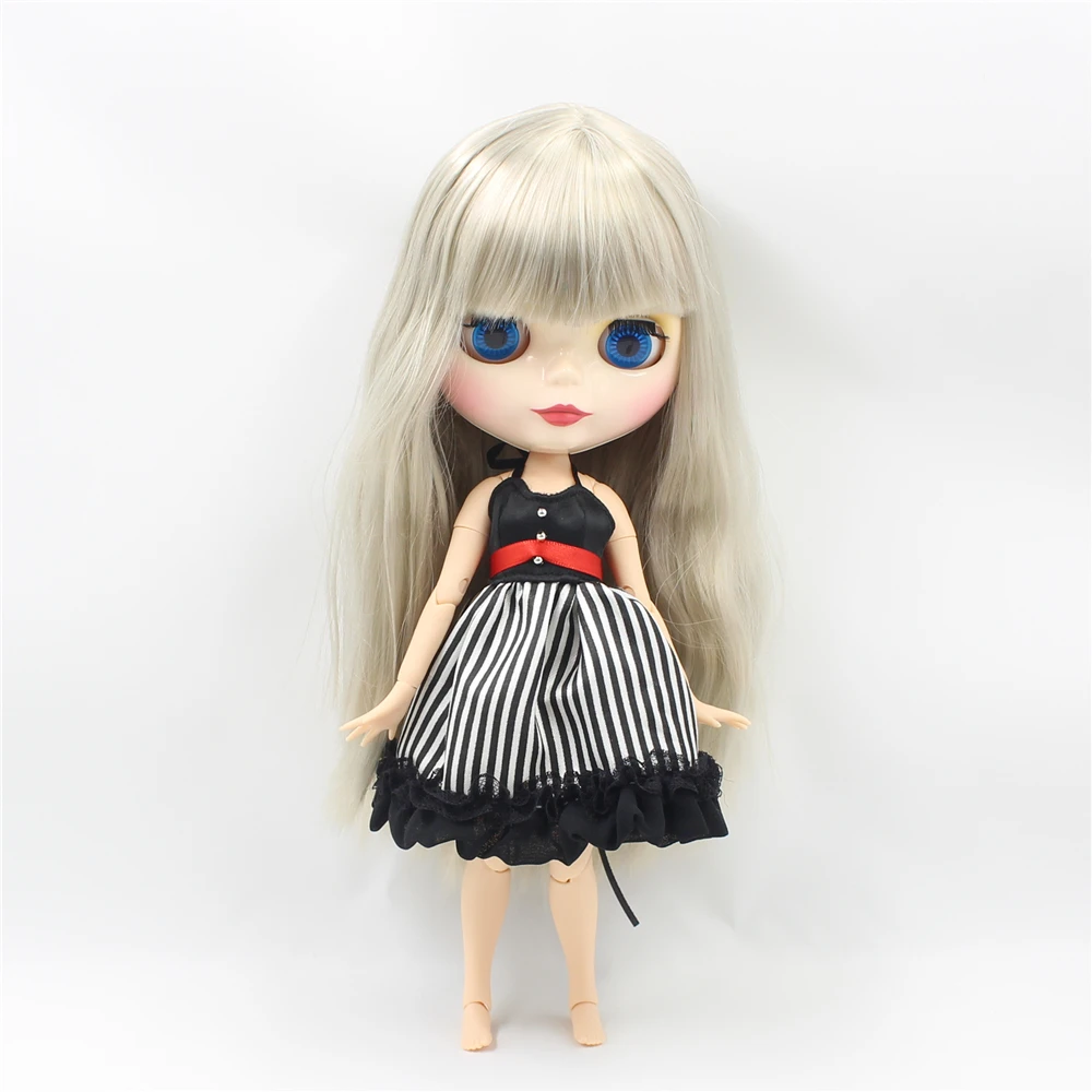 Nude 30cm blyth doll white skin silver long straight hair with bangs JOINT body ICY DIY bjd 1/6 fashion toys No.260BL8800 | Игрушки и