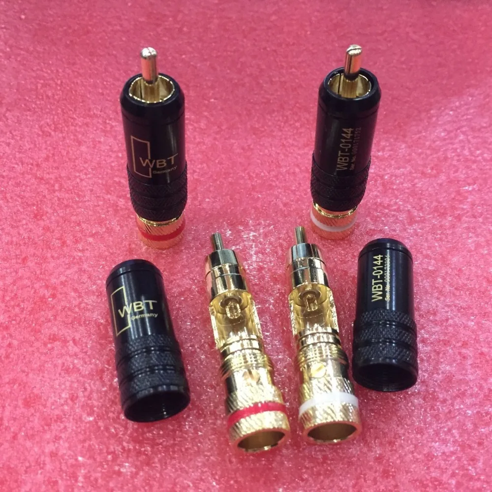 

Sindax RCA connectors male WBT-0144 signal line plug WBT 0144 RCA plug lotus head copper RCA plug gold plated 10pcs/lot