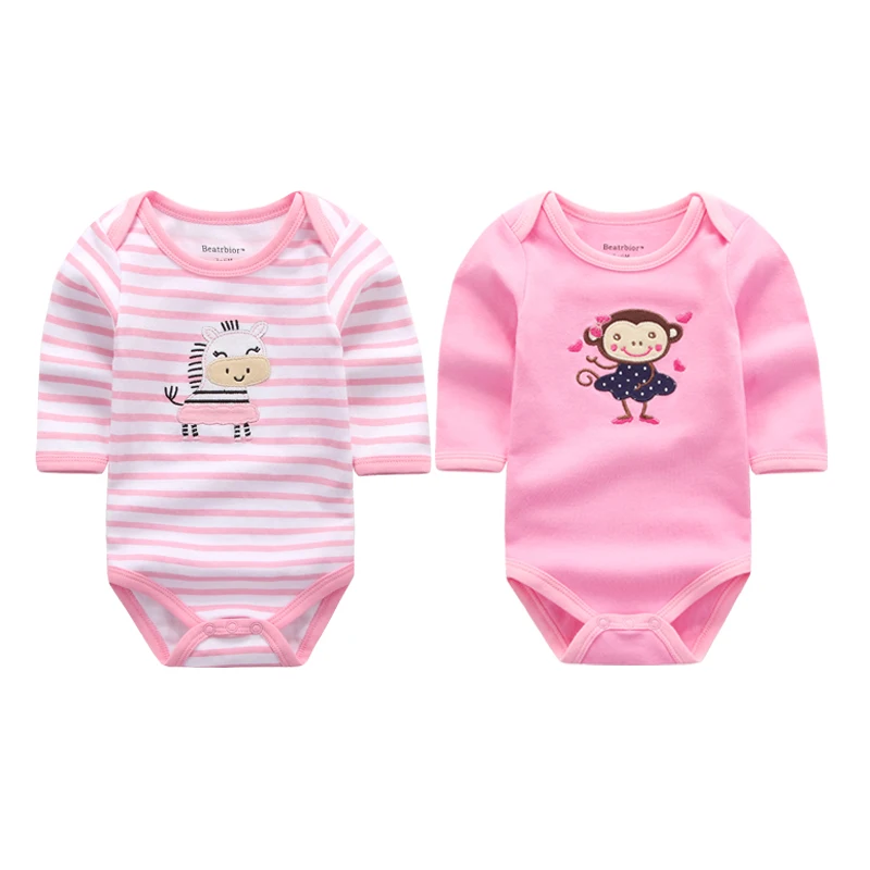 2 шт./лот оптовая продажа Одежда для новорожденных Детские боди с длинными