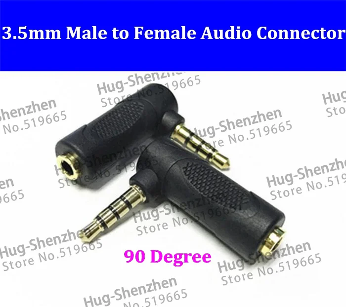 

Plug Elbow angle 3.5mm male to female audio connector 90 degrees adapter connector for Headset 50pcs/ lot